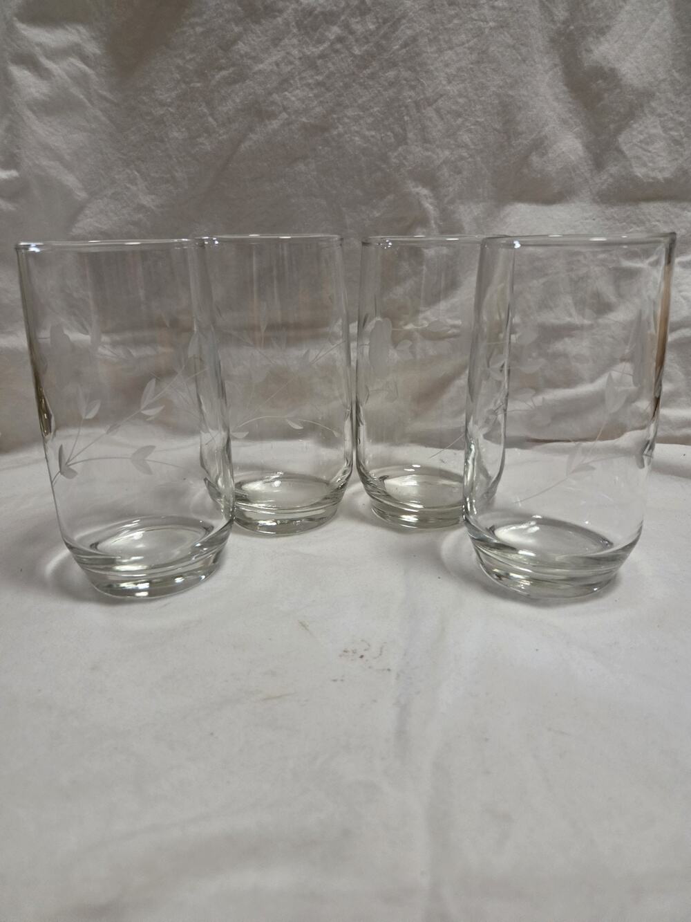 Princess House Heritage Beverage Glasses Etched- Set of 4